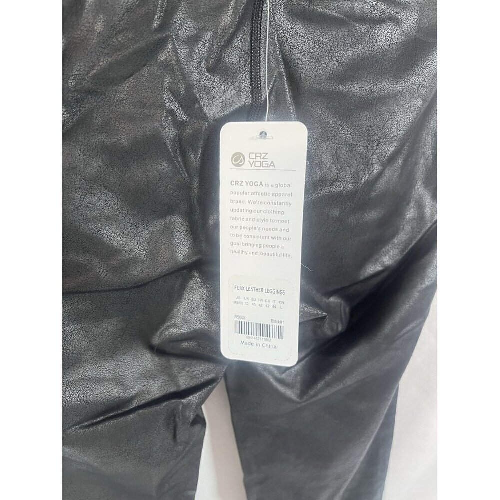CRZ YOGA Faux Leather Leggings Black Size M 8/10 - Picture 4 of 5